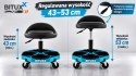 Stołek warsztatowy BITUXX Pro Line z regulacją wysokości 43-53 cm, wygodnym siedziskiem, 4 kółka