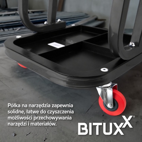 Taboret warsztatowy do garażu na kółkach hoker z dolną półką krzesło