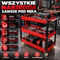 Wózek warsztatowy na narzędzia kolor czerwony na kółkach