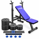 ZESTAW ŁAWKA TRENINGOWA Z ZESTAWEM HANTLI 2W1 40KG DOMOWA SIŁOWNIA