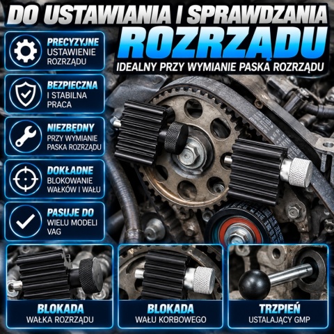 Zestaw do montażu Wałka rozrządu 6 elementów do paska zębatego SDI TDI Bituxx