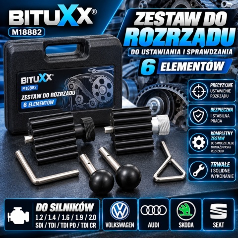 Zestaw do montażu Wałka rozrządu 6 elementów do paska zębatego SDI TDI Bituxx