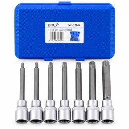 Zestaw narzędzi Kluczy Nasadki TORX 7 elementów BITUXX T25-T60 3/8