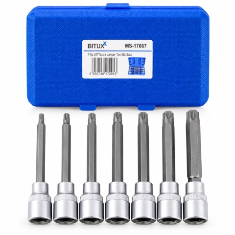 Zestaw narzędzi Kluczy Nasadki TORX 7 elementów BITUXX T25-T60 3/8"