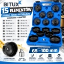 Zestaw narzędzi Kluczy Nasadowe Nasadki do filtrów oleju 15szt BITUXX