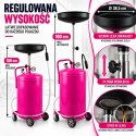 Zlewarka do oleju 80L różowa BITUXX z lejkiem warsztatowa do garażu