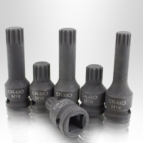 Zestaw Narzędzi Klucze Udarowe Spline M14 M16 M18 XZN 1/2" BITUXX Zestaw Narzędzi Klucze Udarowe Spline M14 M16 M18 XZN 1/2" BITUXX