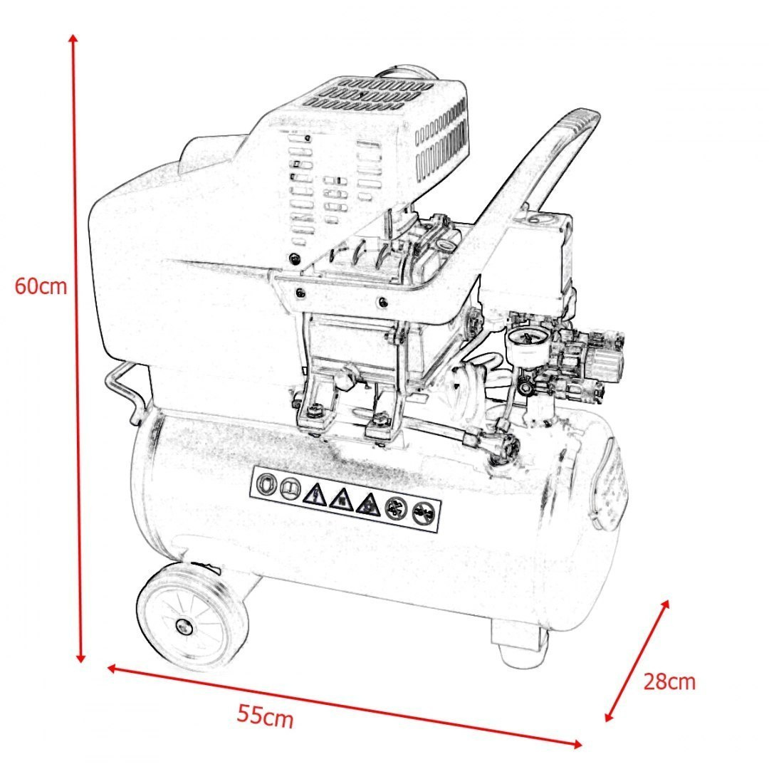 Mobilna Sprężarka 24L 1500W 8 Bar Mobilna Sprężarka 24L 1500W 8 Bar