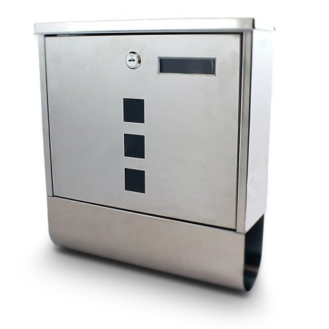 NAŚCIENNA SKRZYNKA POCZTOWA NA LISTY ZE STALI INOX Z GAZETNIKIEM NAŚCIENNA SKRZYNKA POCZTOWA NA LISTY ZE STALI INOX Z GAZETNIKIEM