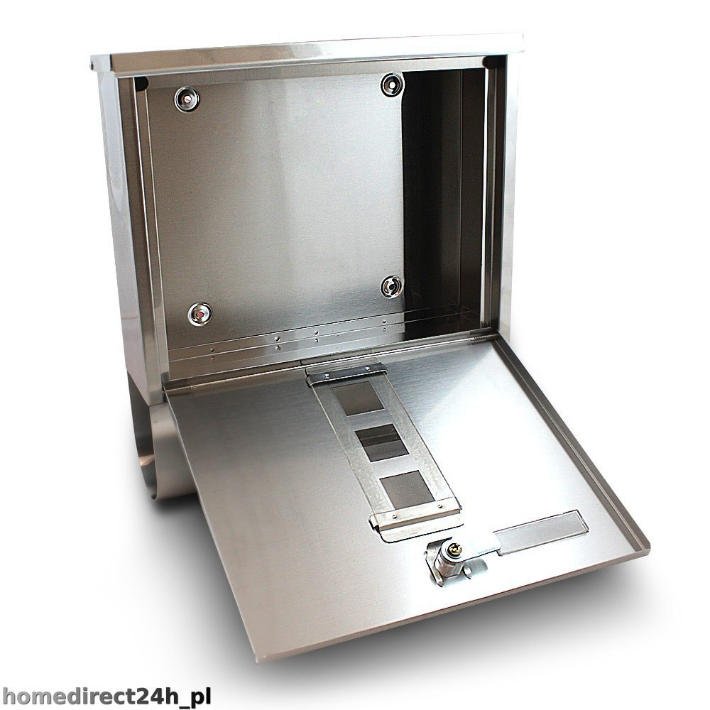 NAŚCIENNA SKRZYNKA POCZTOWA NA LISTY ZE STALI INOX Z GAZETNIKIEM NAŚCIENNA SKRZYNKA POCZTOWA NA LISTY ZE STALI INOX Z GAZETNIKIEM