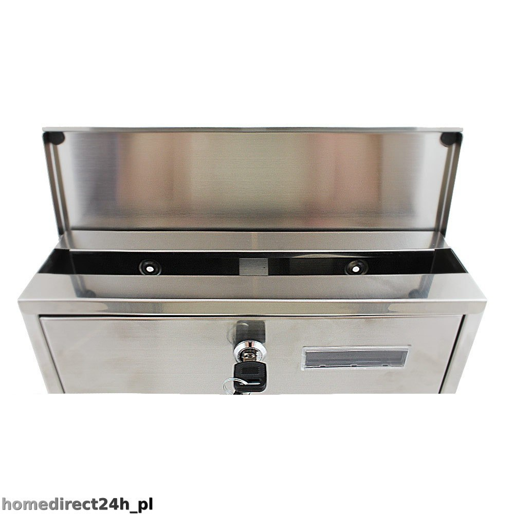 NAŚCIENNA SKRZYNKA POCZTOWA NA LISTY ZE STALI INOX Z GAZETNIKIEM NAŚCIENNA SKRZYNKA POCZTOWA NA LISTY ZE STALI INOX Z GAZETNIKIEM