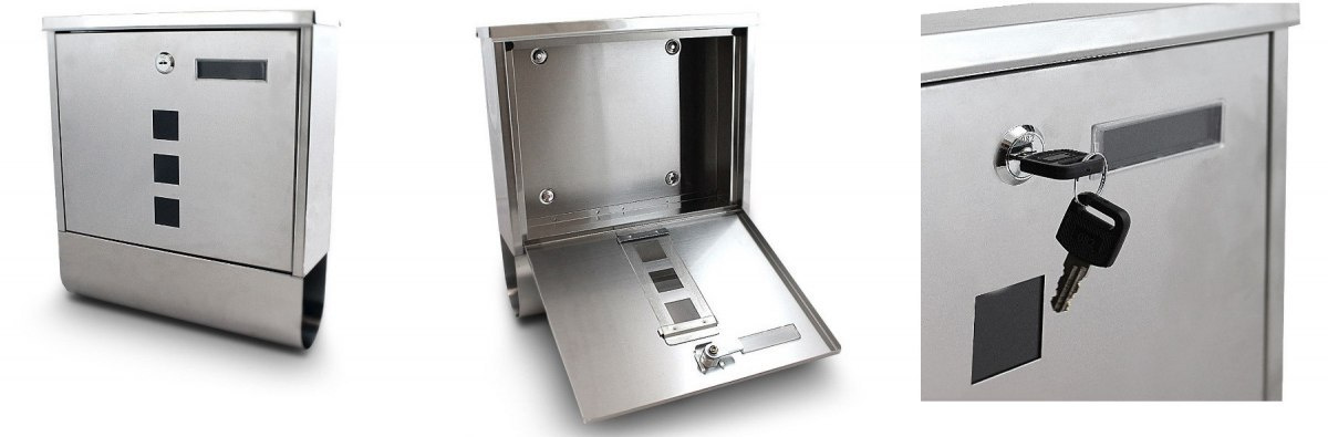 NAŚCIENNA SKRZYNKA POCZTOWA NA LISTY ZE STALI INOX Z GAZETNIKIEM NAŚCIENNA SKRZYNKA POCZTOWA NA LISTY ZE STALI INOX Z GAZETNIKIEM