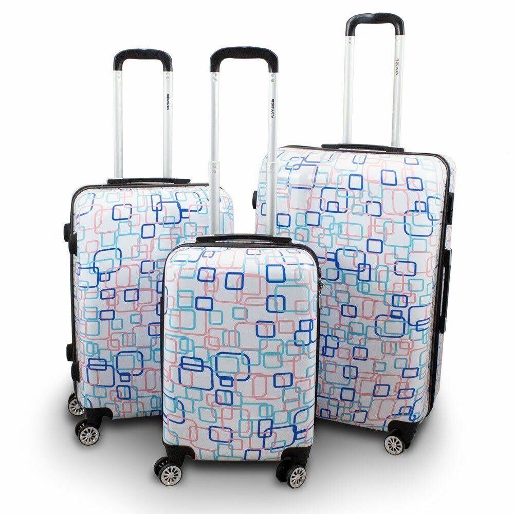 KOMPLET ZESTAW WALIZEK 3 SZT BERWIN COLORFUL SQUARE WALIZKI XL+L+M KOMPLET ZESTAW WALIZEK 3 SZT BERWIN COLORFUL SQUARE WALIZKI XL+L+M