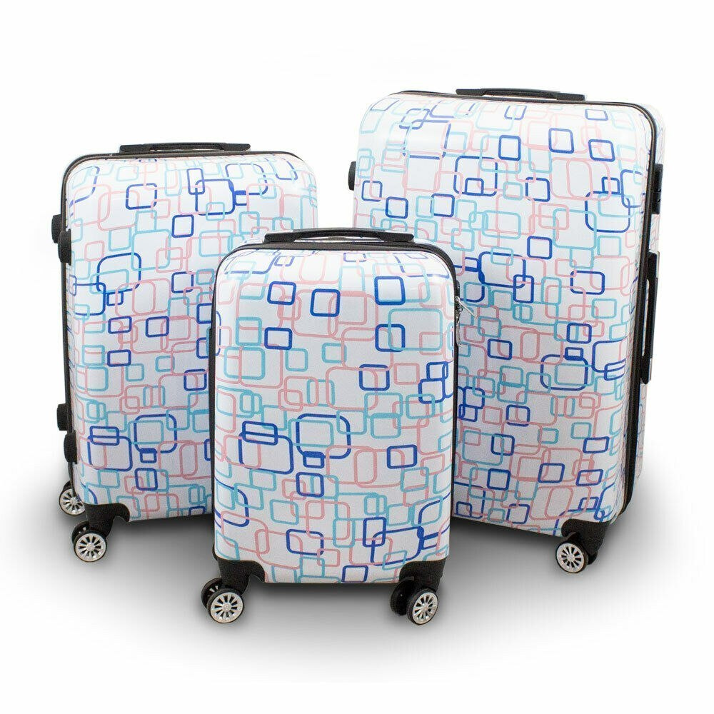 KOMPLET ZESTAW WALIZEK 3 SZT BERWIN COLORFUL SQUARE WALIZKI XL+L+M KOMPLET ZESTAW WALIZEK 3 SZT BERWIN COLORFUL SQUARE WALIZKI XL+L+M
