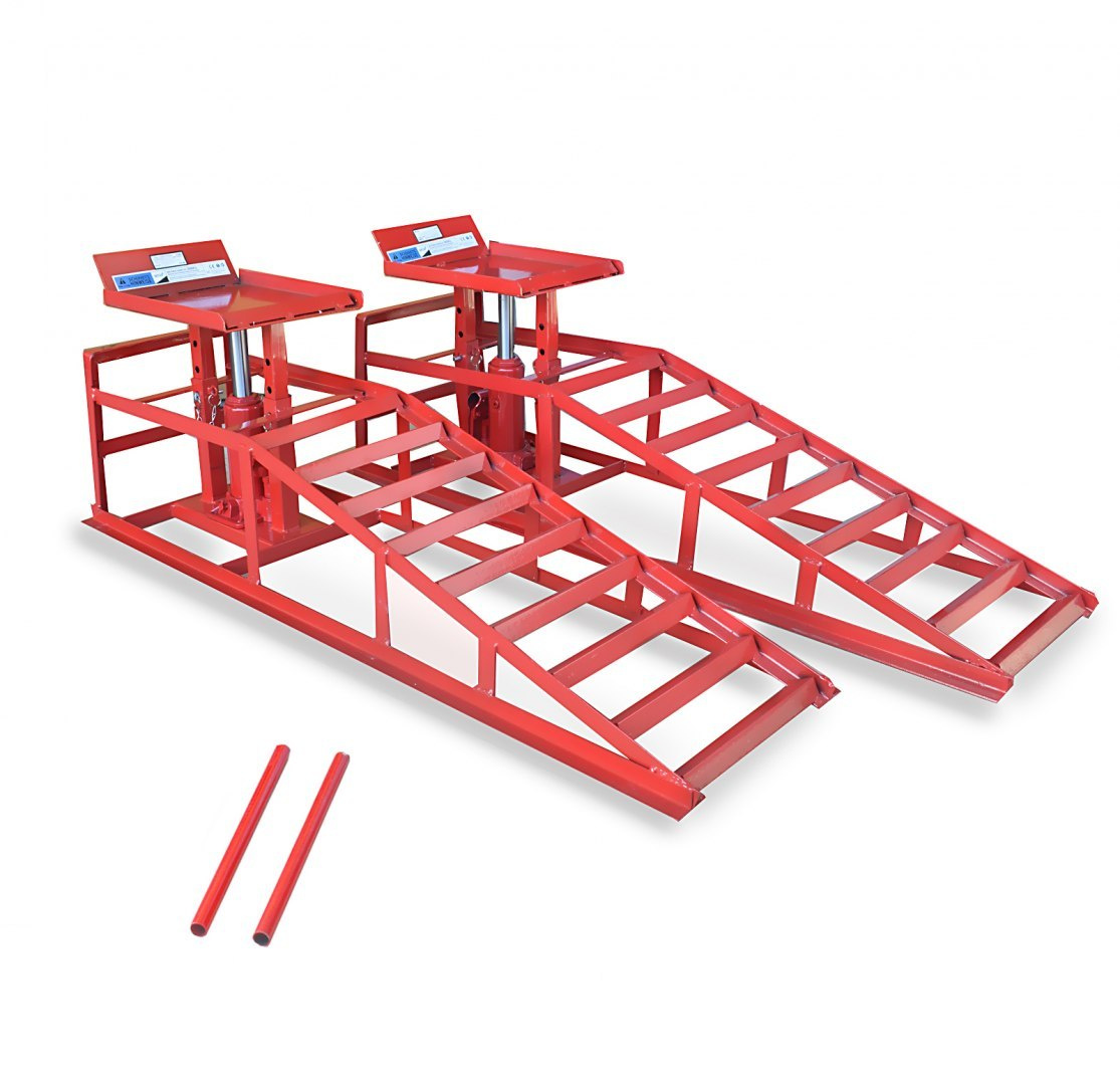 Rampy z podnośnikiem hydraulicznym 2szt Zestaw Ramp Warsztatowych BITUXX Rampy z podnośnikiem hydraulicznym 2szt Zestaw Ramp Warsztatowych BITUXX